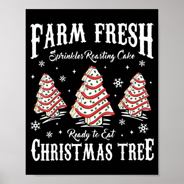 Póster Farm Fresh Christmas Tree Xmas Debbie Cakes Family (Frente)
