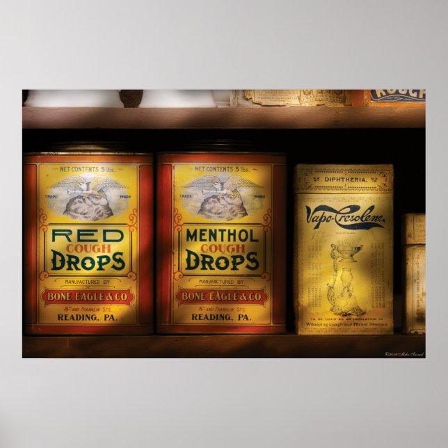 Póster Farmacéutico - Drogas para la tos (Frente)