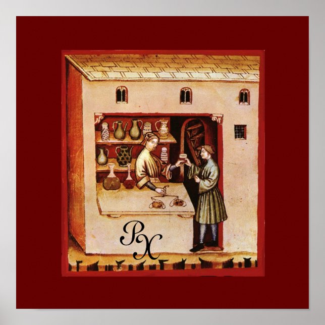 Póster FARMACIA ANTIGUA, Farmacéutica, Medicina, Farmacéu (Frente)