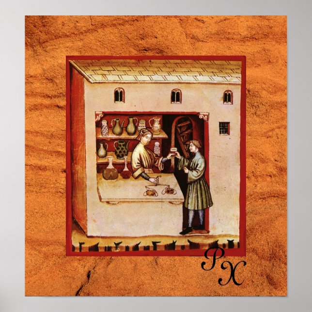 Póster FARMACIA ANTIGUA, Farmacéutica, Medicina, Farmacéu (Frente)