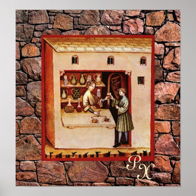 Póster FARMACIA ANTIGUA, Farmacéutica, Medicina, farmacia (Frente)