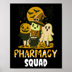 Póster Farmacia de Halloween Escuadrón de almohadillas Fa