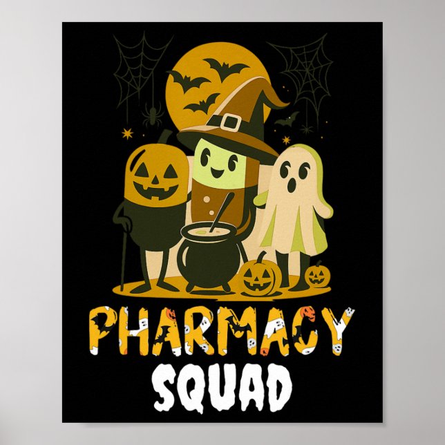 Póster Farmacia de Halloween Escuadrón de almohadillas Fa (Frente)