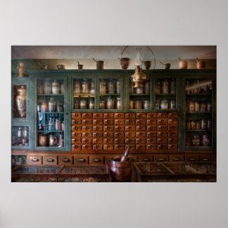 Póster Farmacia - Justo detrás del mostrador