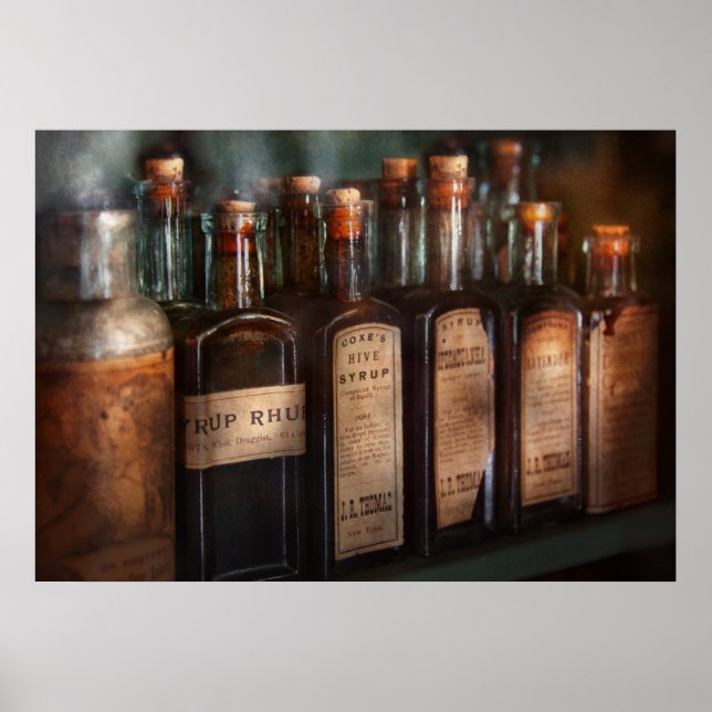 Póster Farmacia - Selección de jarabes (Frente)