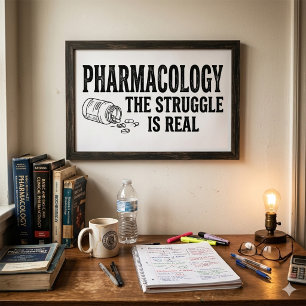 Póster Farmacología La Lucha Es Real Divertida Farmacia 
