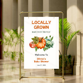 Póster Farmers Market Locally Grown Baby Shower Welcome