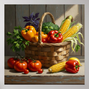 Póster Farmhouse Bounty-Rustic Farmhouse Wall Art