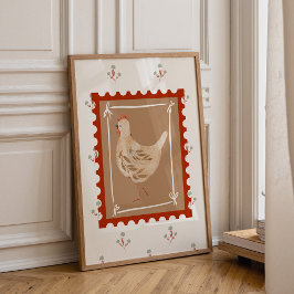 Póster Farmhouse Chicken Nursery Wall Art Print 