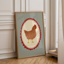 Farmhouse Chicken Rustic Baby Room Print