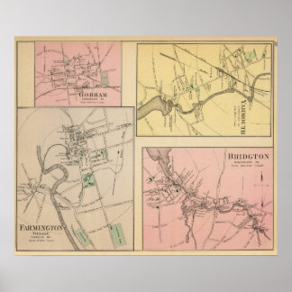 Póster Farmington, Gorham, Yarmouth, Bridgton