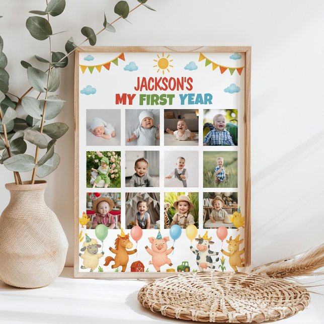 Póster Farmyard Animals First Year Photo Milestone Poster (Subido por el creador)