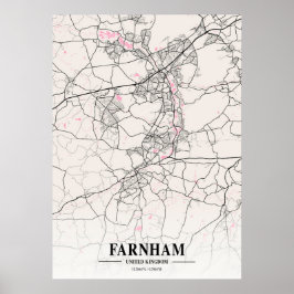 Póster Farnham - Mapa de la ciudad de napolitano del Rein