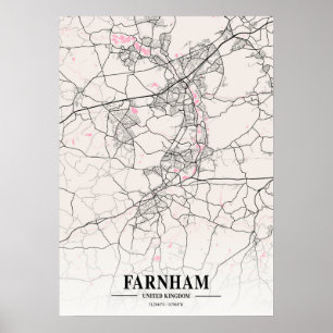 Póster Farnham - Mapa de la ciudad de napolitano del Rein