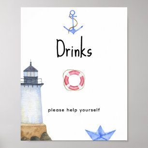 Póster Faro acuático - Bebidas