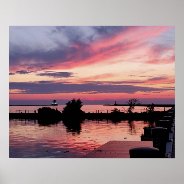 Póster Faro al atardecer I (Frente)