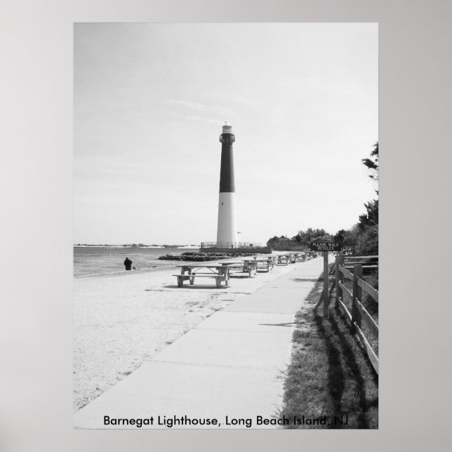 Póster Faro Barnegat, isla de Long Beach (Frente)