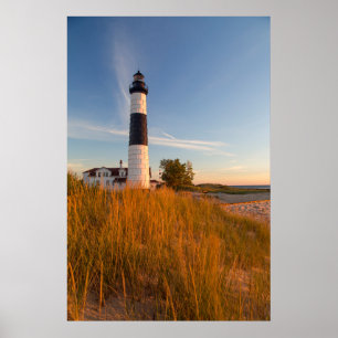 Póster Faro Big Sable Point En El Lago Michigan 3