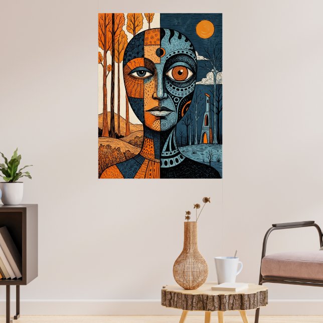 Póster Faro Costero Doble Exposición Acuarela (Salón 3)