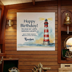 Póster Faro Cumpleaños Luz Brillante