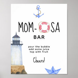 Póster Faro de acuarela - barra mom-osa