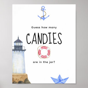 Póster Faro de acuarela - Cuántos cañones