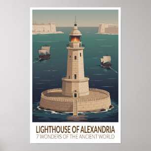 Póster Faro de Alejandría 7 Maravillas del Mundo