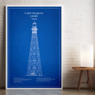 Póster Faro de Cape Charles - Virginia - AD