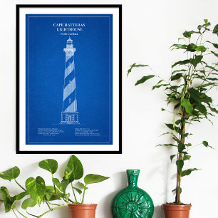 Póster Faro de Cape Hatteras - Carolina del Norte - AD