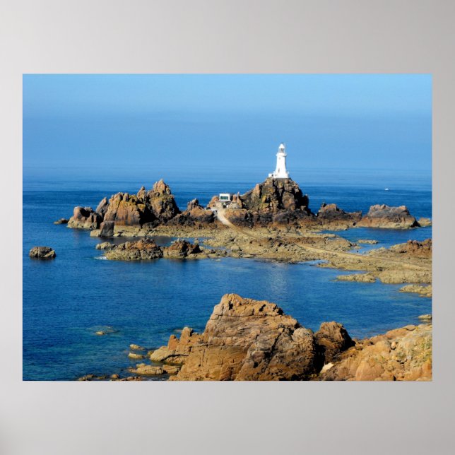 Póster Faro de Corbiere con marea baja (Frente)