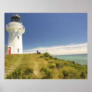 Póster Faro de East Cape, Eastland, Nueva Zelanda