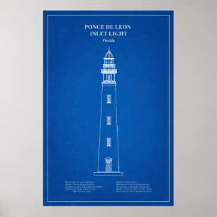 Póster Faro de entrada de Ponce de León - Florida - AD
