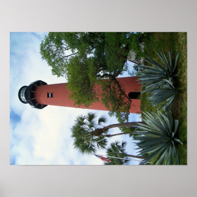 Póster Faro de entrada Júpiter y museo Júpiter Florida (Frente)