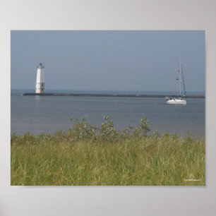 Póster Faro de Frankfort - Michigan