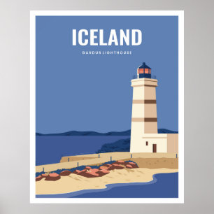 Póster Faro de gardur de Islandia