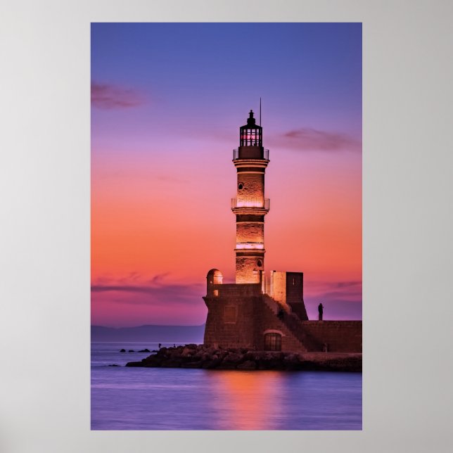 Póster Faro de Grecia de noche (Frente)