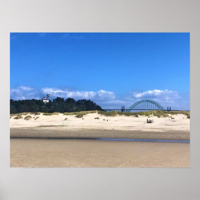 Póster Faro de la Bahía Yaquina, Newport, Oregón (Frente)