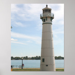 Póster Faro de la ciudad marina