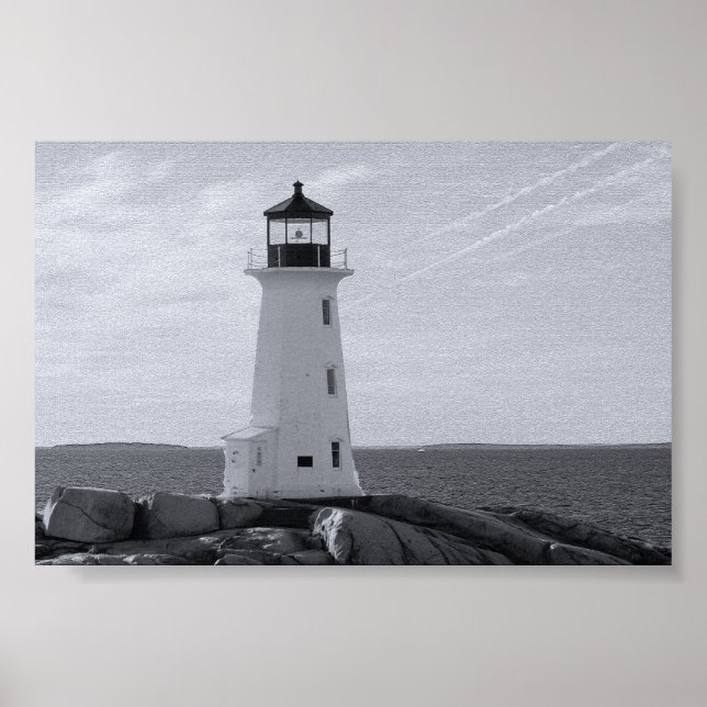 Póster Faro de la ensenada de B&W Peggy (Frente)