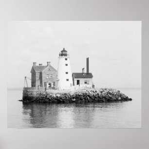 Póster Faro de la isla, 1896. Foto antigua