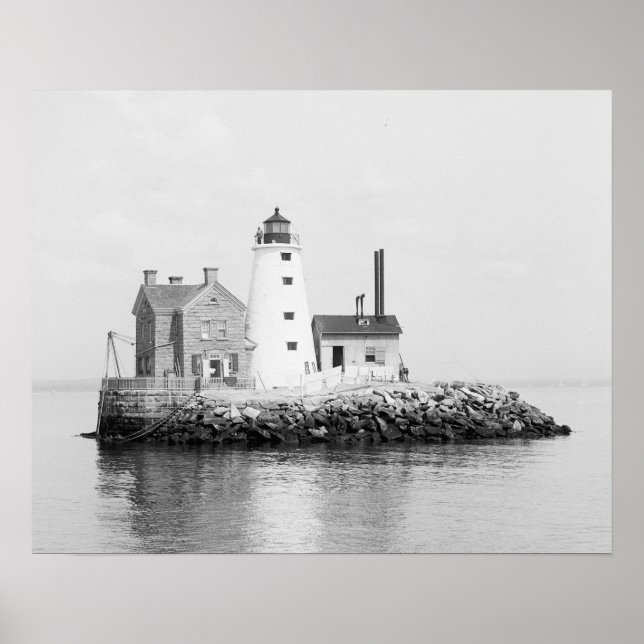 Póster Faro de la isla, 1896. Foto antigua (Frente)
