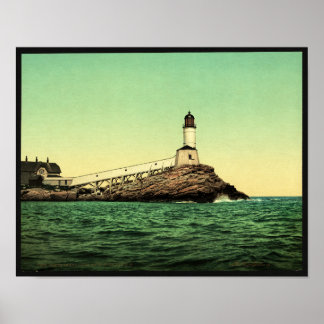 Póster Faro de la isla blanca, Islas de los atolones, N.H