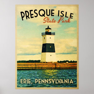 Póster Faro de la isla de Presque