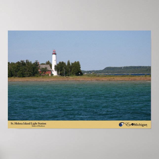 Póster Faro de la isla de Santa Elena - Michigan (Frente)