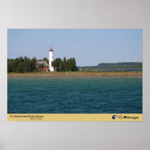 Póster Faro de la isla de St. Helena - Michigan