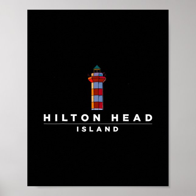 Póster Faro de la Isla Hilton Head Sc Recuerdo de Vacacio (Frente)