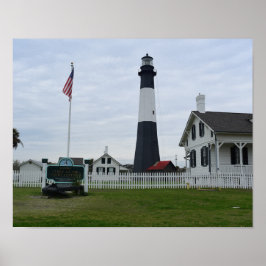 Póster Faro de la isla Tybee foto en un