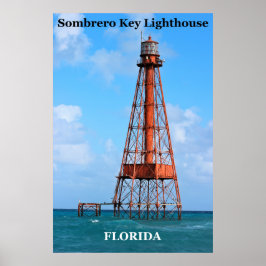 Póster Faro de la Llave Sombrero, Poster de Florida