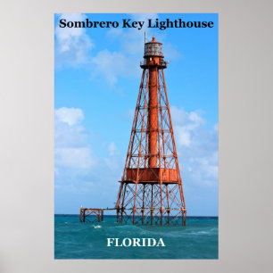 Póster Faro de la Llave Sombrero, Poster de Florida