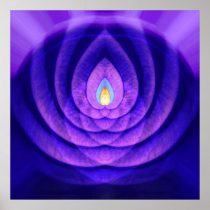 Póster Faro de la mente en púrpura y azul